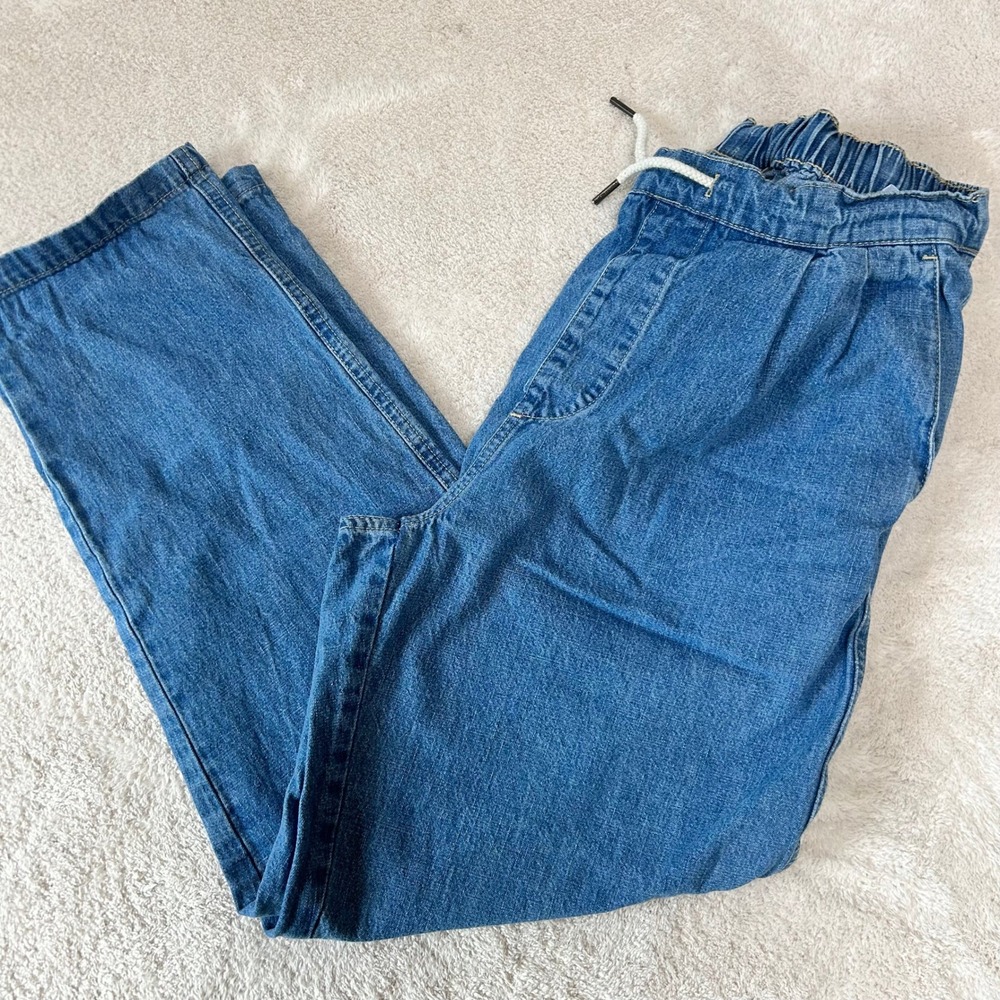 Passenger Made To Roam Blue Denim Elastic Waist Drawstring Pants Men Size M NWOT
